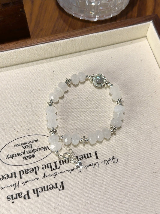 Faceted White Phantom Bracelet